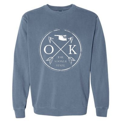 Cute Oklahoma Ok The Sooner State Garment-Dyed Sweatshirt