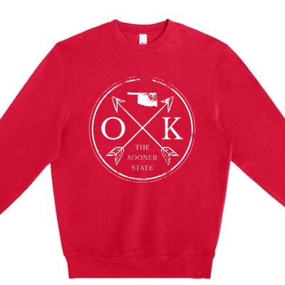 Cute Oklahoma Ok The Sooner State Premium Crewneck Sweatshirt