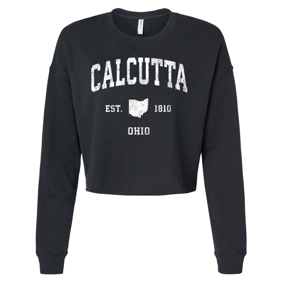 Calcutta Ohio Oh Vintage Athletic Sports Cropped Pullover Crew