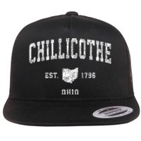 Chillicothe Ohio Oh Vintage Athletic Sports Flat Bill Trucker Hat