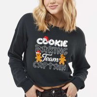 Cookie Baking Team Captain Cropped Pullover Crew