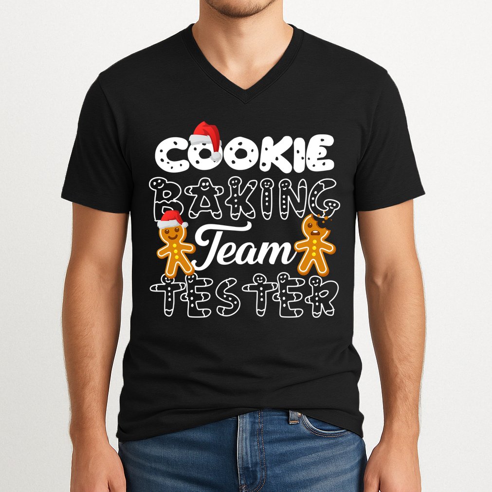 Cookie Baking Team Tester Gingerbread Christmas V-Neck T-Shirt