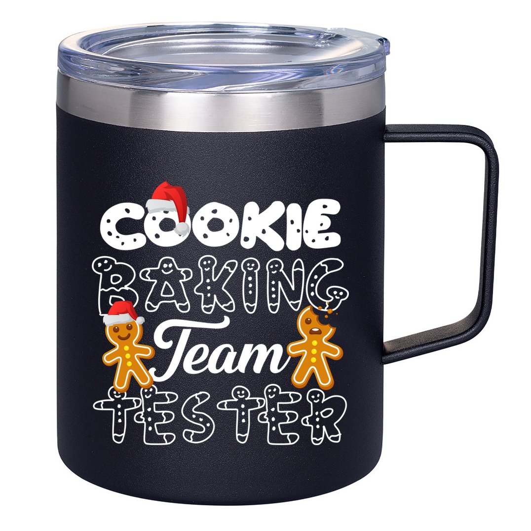 Cookie Baking Team Tester Gingerbread Christmas 12oz Stainless Steel Coffee Mug