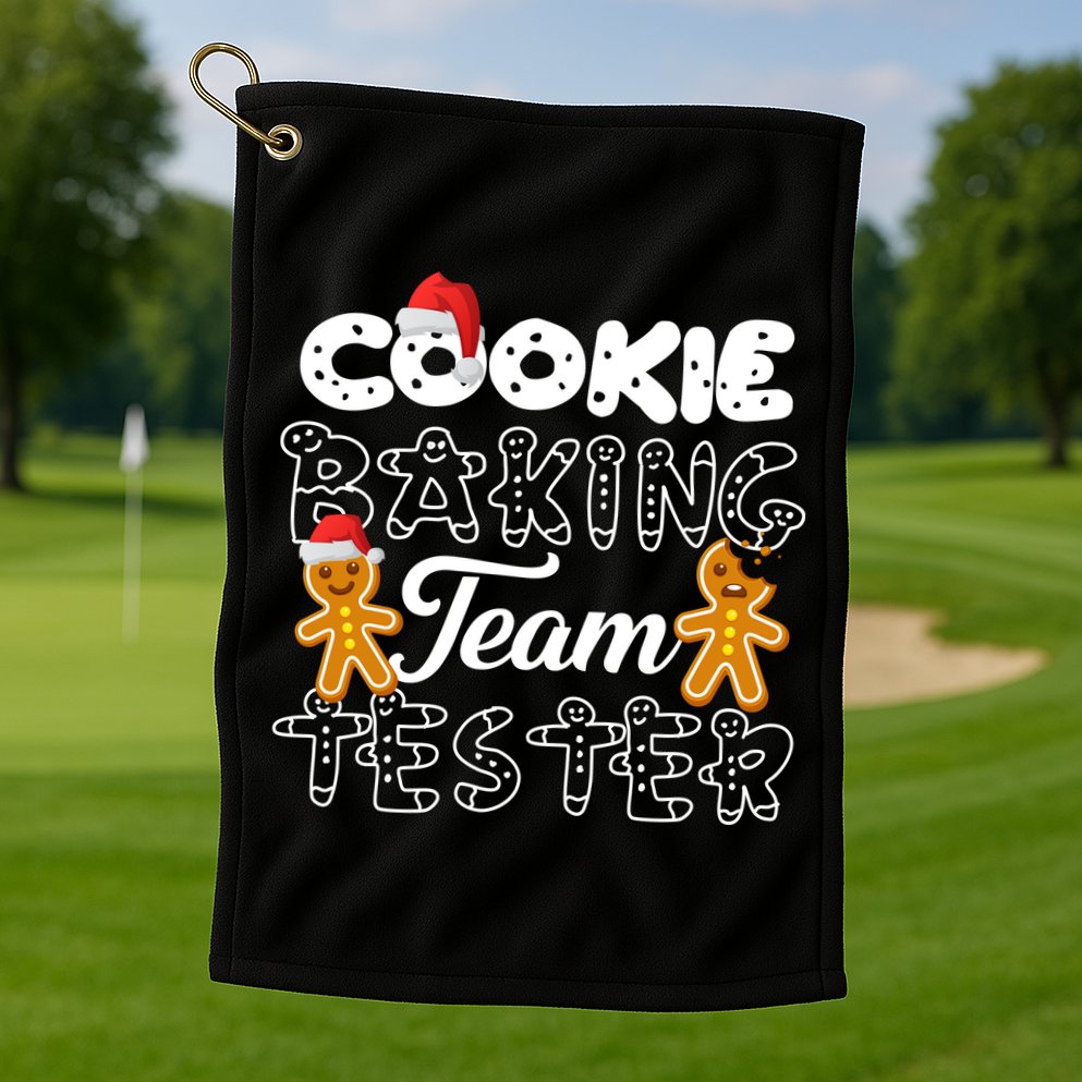 Cookie Baking Team Tester Gingerbread Christmas Golf Towel