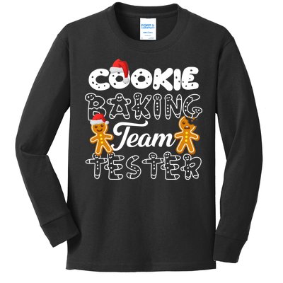 Cookie Baking Team Tester Gingerbread Christmas Kids Long Sleeve Shirt