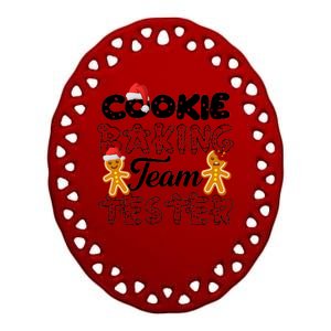 Cookie Baking Team Tester Gingerbread Christmas Ceramic Oval Ornament