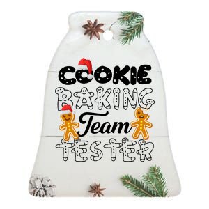 Cookie Baking Team Tester Gingerbread Christmas Ceramic Bell Ornament