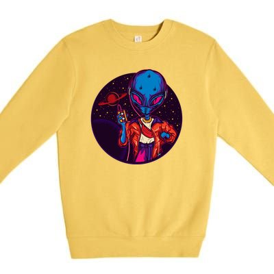 Cool Alien Headset Premium Crewneck Sweatshirt