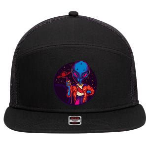 Cool Alien Headset 7 Panel Mesh Trucker Snapback Hat