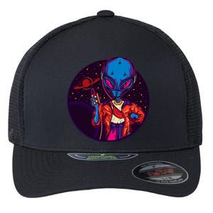 Cool Alien Headset Flexfit Unipanel Trucker Cap