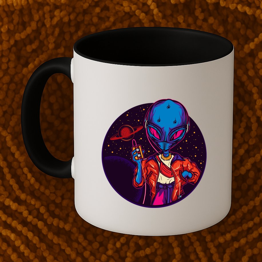Cool Alien Headset Mug