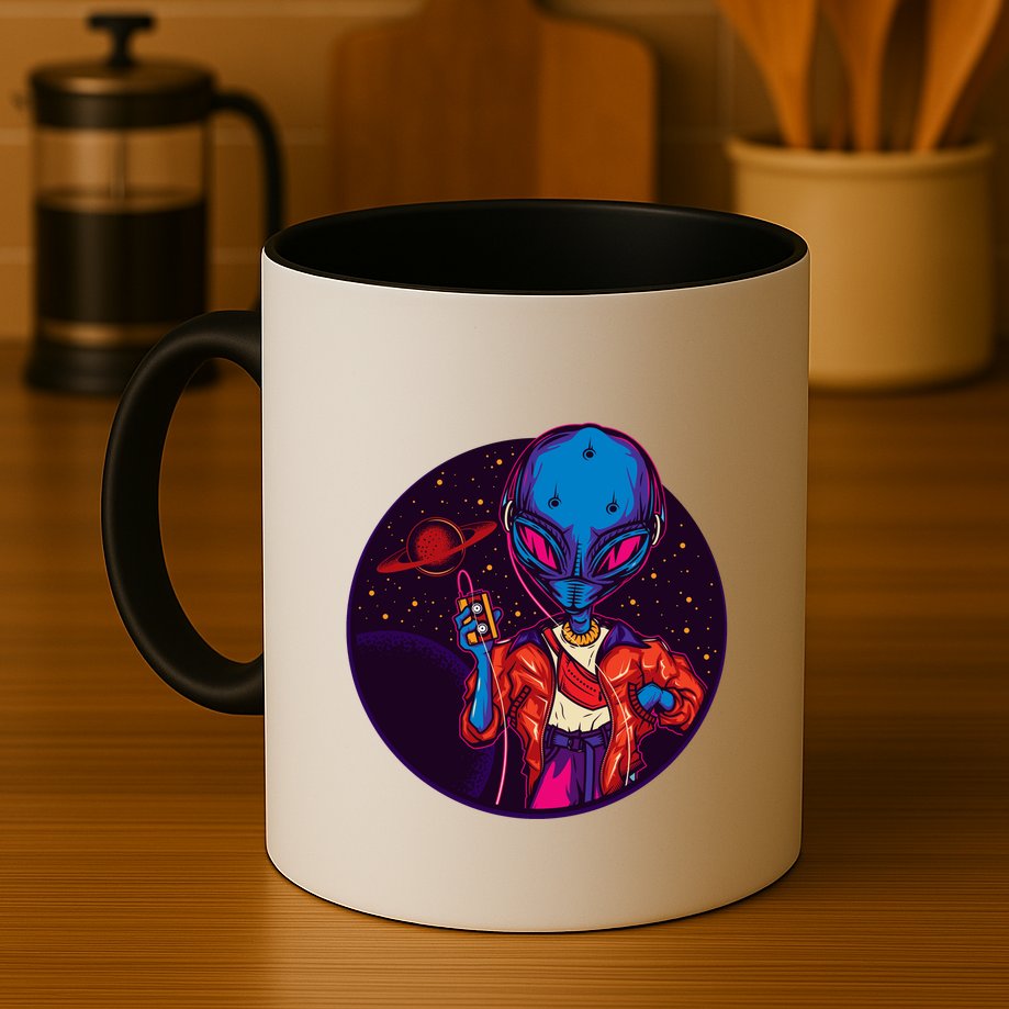 Cool Alien Headset Mug
