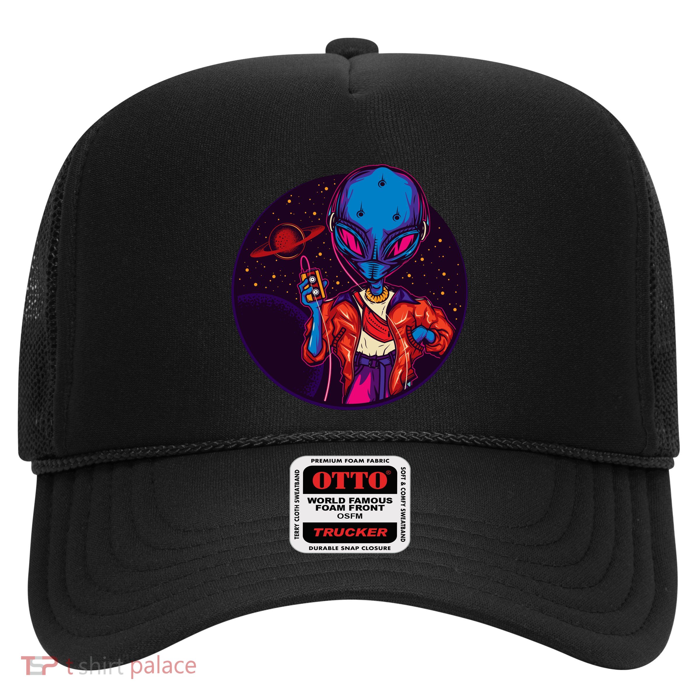 Cool Alien Headset Trucker Hat
