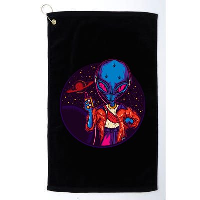 Cool Alien Headset Golf Towel