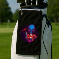Cool Alien Headset Golf Towel