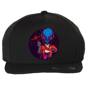 Cool Alien Headset Wool Snapback Cap