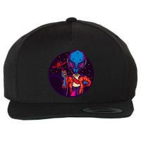 Cool Alien Headset Wool Snapback Cap