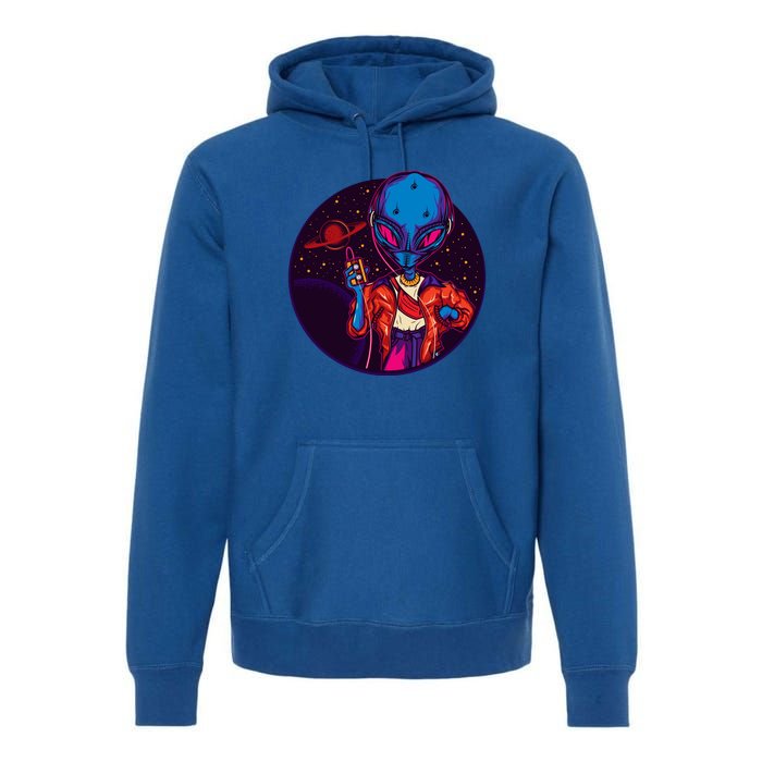 Cool Alien Headset Premium Hoodie