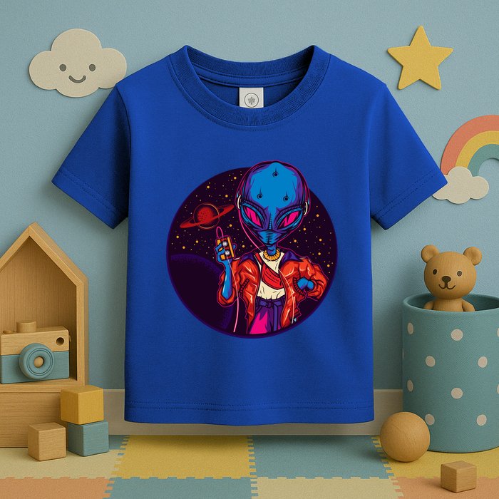 Cool Alien Headset Toddler T-Shirt