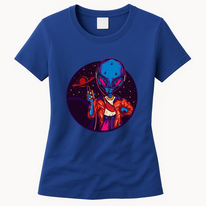 Cool Alien Headset Womens T-Shirt