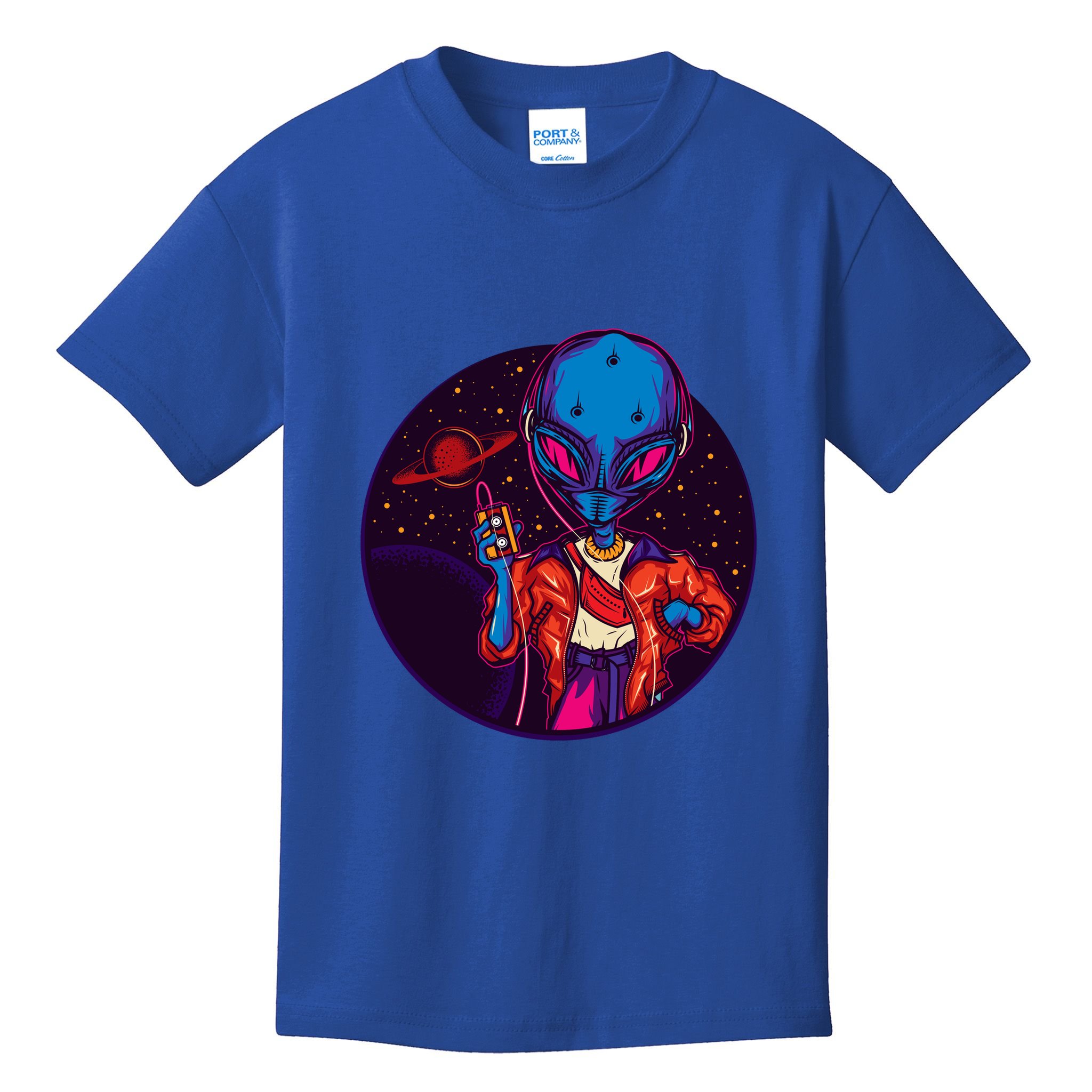 Cool Alien Headset Kids T-Shirt