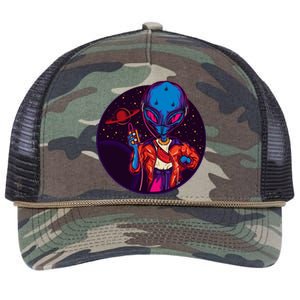 Cool Alien Headset Retro Rope Trucker Hat Cap