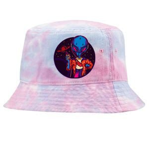 Cool Alien Headset Tie-Dyed Bucket Hat