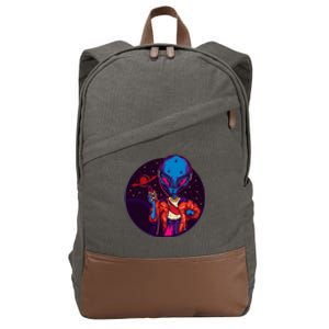 Cool Alien Headset Cotton Canvas Backpack