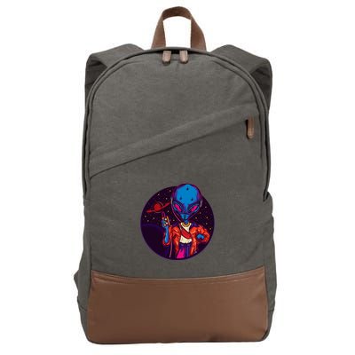 Cool Alien Headset Cotton Canvas Backpack