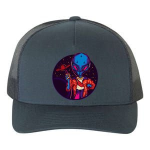 Cool Alien Headset Yupoong Adult 5-Panel Trucker Hat