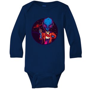 Cool Alien Headset Baby Long Sleeve Bodysuit