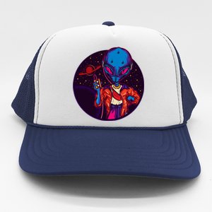 Cool Alien Headset Trucker Hat