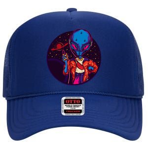 Cool Alien Headset High Crown Mesh Back Trucker Hat