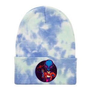 Cool Alien Headset Tie Dye 12in Knit Beanie