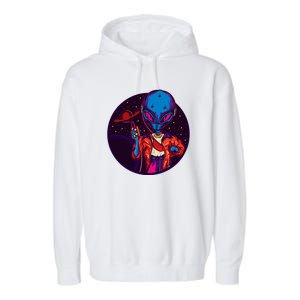 Cool Alien Headset Garment-Dyed Fleece Hoodie