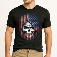 Cool American Flag Skull Graphic Cooling Performance Crew T-Shirt