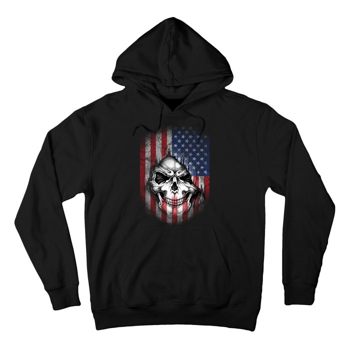 Cool American Flag Skull Graphic Hoodie