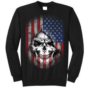 Cool American Flag Skull Graphic Sweatshirt