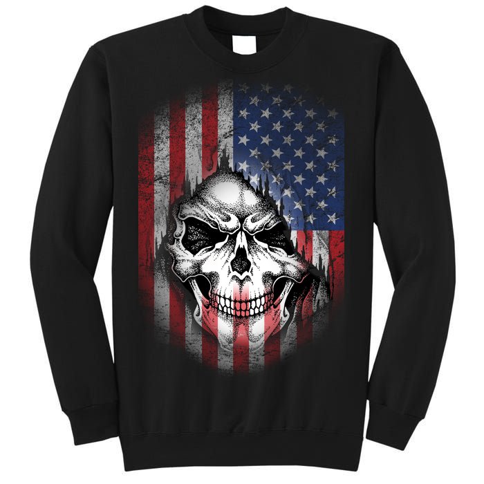 Cool American Flag Skull Graphic Sweatshirt