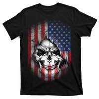 Cool American Flag Skull Graphic T-Shirt