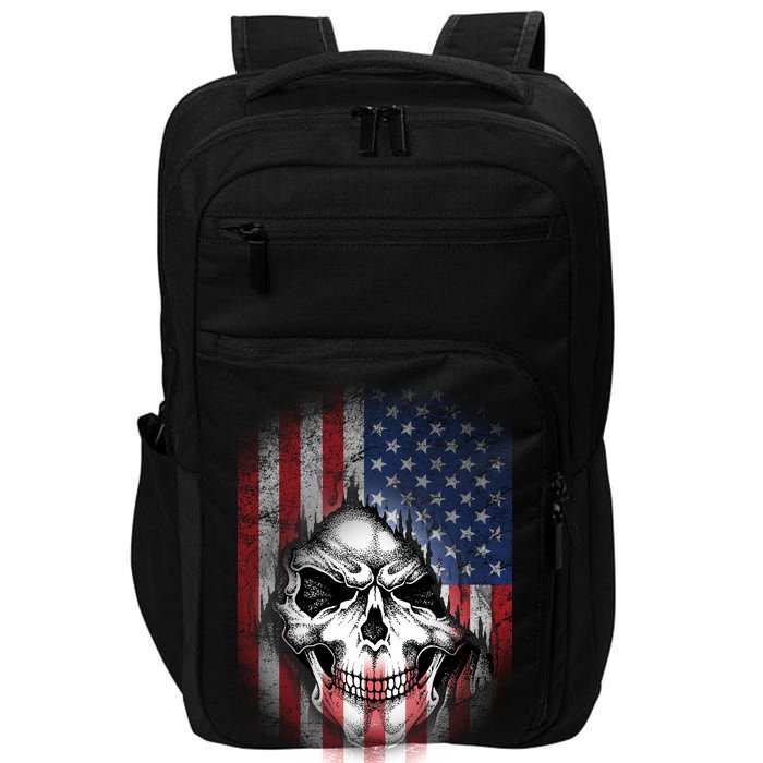 Cool American Flag Skull Graphic Impact Tech Backpack