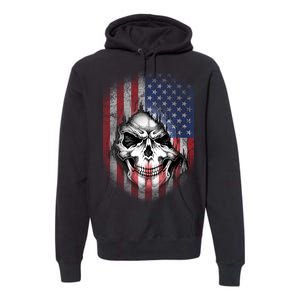 Cool American Flag Skull Graphic Premium Hoodie