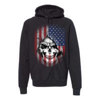 Cool American Flag Skull Graphic Premium Hoodie