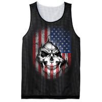 Cool American Flag Skull Graphic Mesh Reversible Basketball Jersey Tank