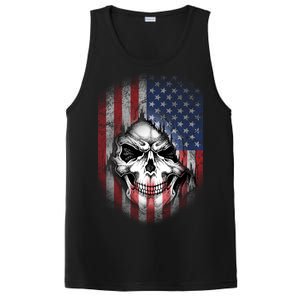 Cool American Flag Skull Graphic PosiCharge Competitor Tank