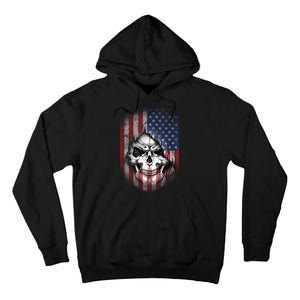 Cool American Flag Skull Graphic Tall Hoodie