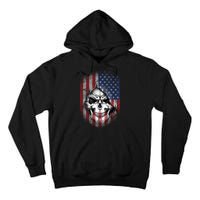 Cool American Flag Skull Graphic Tall Hoodie