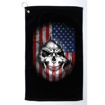 Cool American Flag Skull Graphic Golf Towel