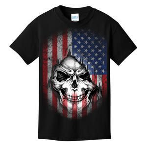 Cool American Flag Skull Graphic Kids T-Shirt