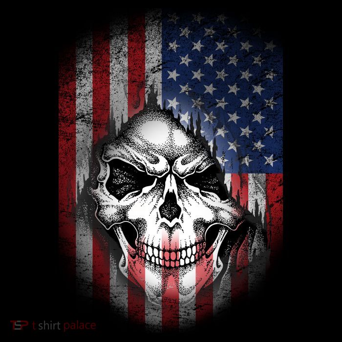 Cool American Flag Skull Graphic Full Zip Hoodie